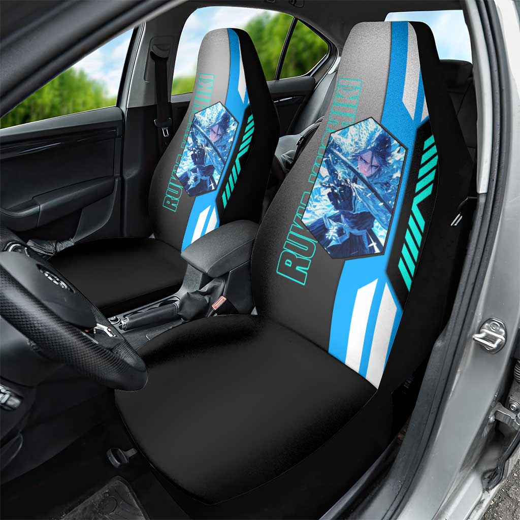 Rukia Kuchiki from Bleach Car Seat Cover with Sword and Ice Powers Pose Design - The Mazicc