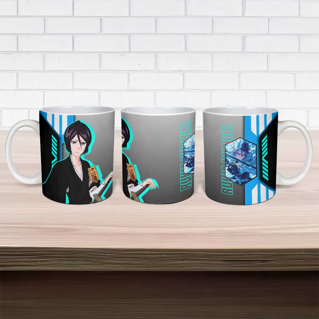 Rukia Kuchiki from Bleach Ceramic Mug with Sword and Ice Powers Pose Design - The Mazicc