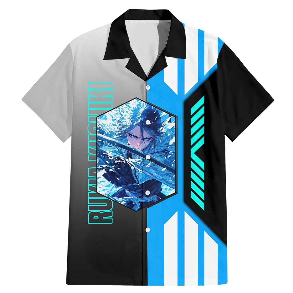 Rukia Kuchiki from Bleach Family Matching Mermaid Dress and Hawaiian Shirt with Sword and Ice Powers Pose Design - The Mazicc