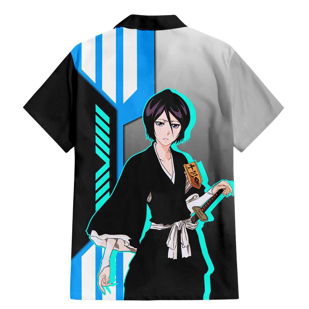 Rukia Kuchiki from Bleach Family Matching Mermaid Dress and Hawaiian Shirt with Sword and Ice Powers Pose Design - The Mazicc