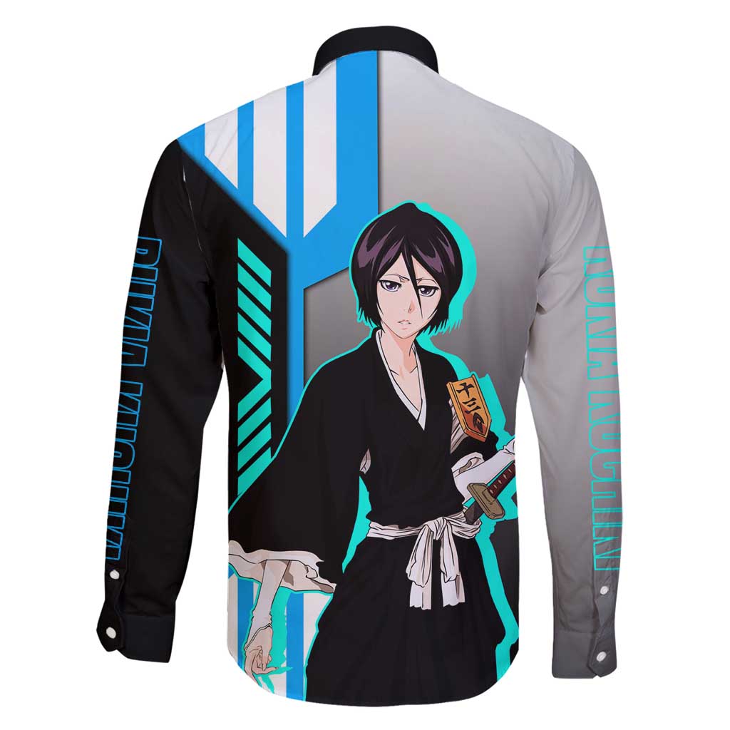 Rukia Kuchiki from Bleach Family Matching Summer Maxi Dress and Hawaiian Shirt with Sword and Ice Powers Pose Design - The Mazicc