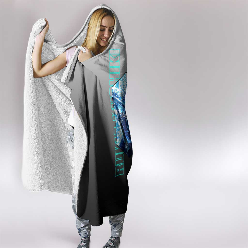 Rukia Kuchiki from Bleach Hooded Blanket with Sword and Ice Powers Pose Design - The Mazicc
