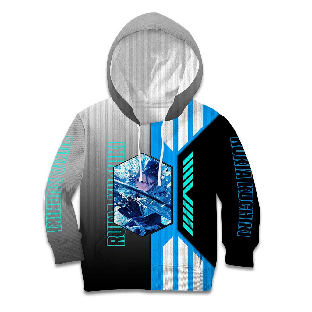 Rukia Kuchiki from Bleach Kid Hoodie with Sword and Ice Powers Pose Design - The Mazicc