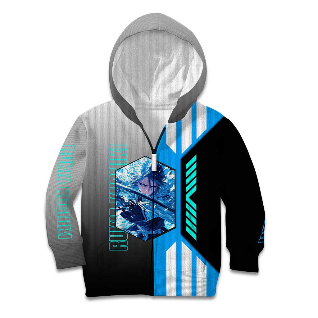 Rukia Kuchiki from Bleach Kid Hoodie with Sword and Ice Powers Pose Design - The Mazicc