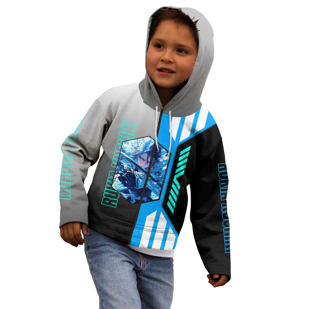 Rukia Kuchiki from Bleach Kid Hoodie with Sword and Ice Powers Pose Design - The Mazicc