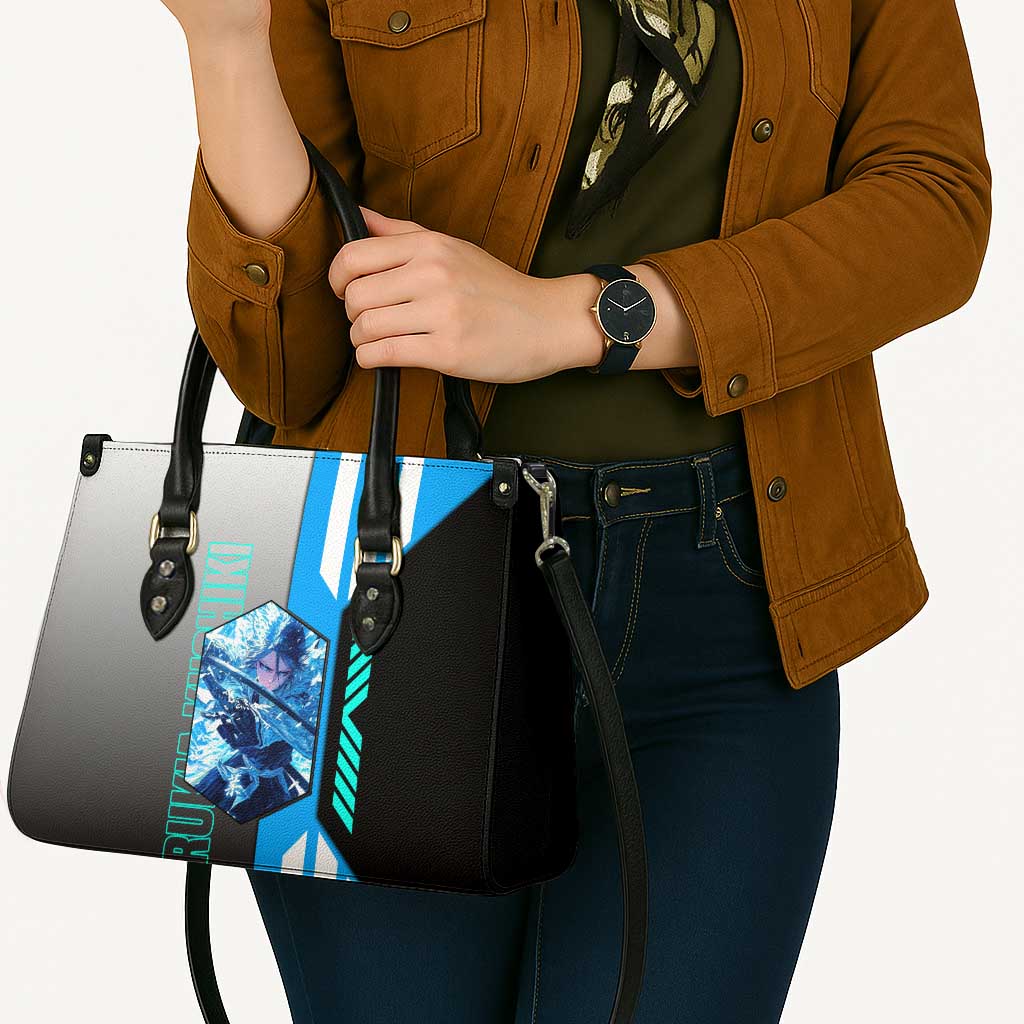 Rukia Kuchiki from Bleach Leather Bag with Sword and Ice Powers Pose Design - The Mazicc