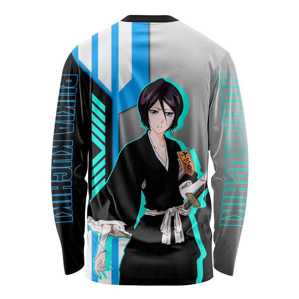 Rukia Kuchiki from Bleach Long Sleeve Shirt with Sword and Ice Powers Pose Design - The Mazicc