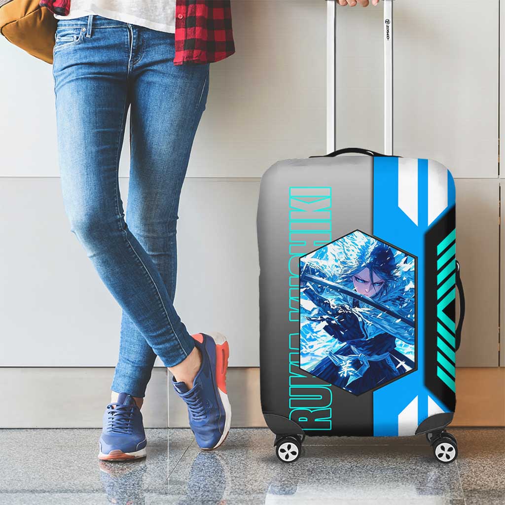 Rukia Kuchiki from Bleach Luggage Cover with Sword and Ice Powers Pose Design - The Mazicc
