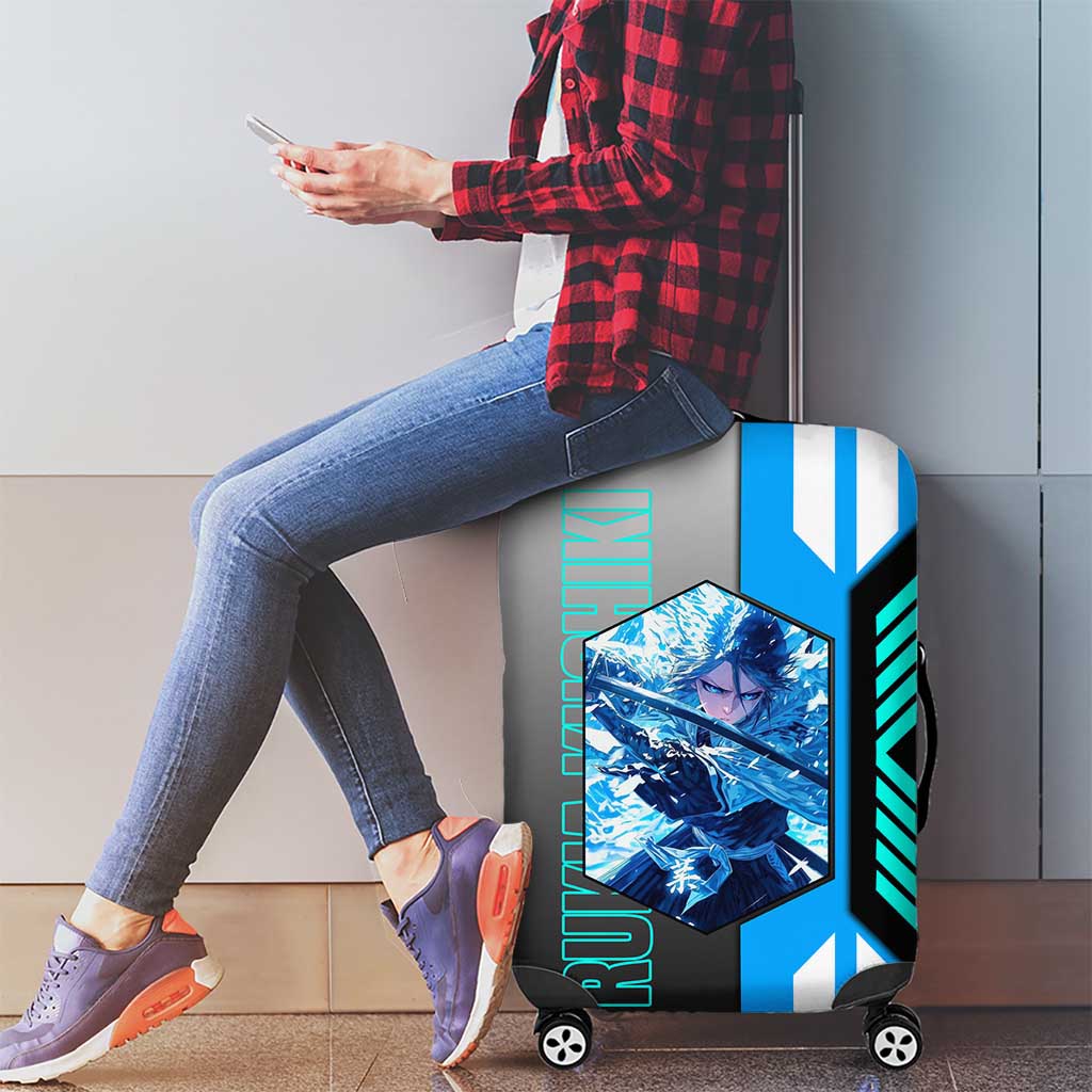 Rukia Kuchiki from Bleach Luggage Cover with Sword and Ice Powers Pose Design - The Mazicc