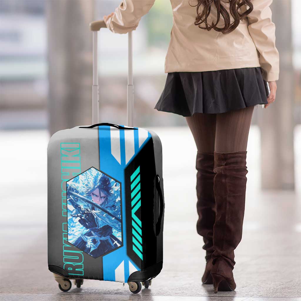 Rukia Kuchiki from Bleach Luggage Cover with Sword and Ice Powers Pose Design - The Mazicc