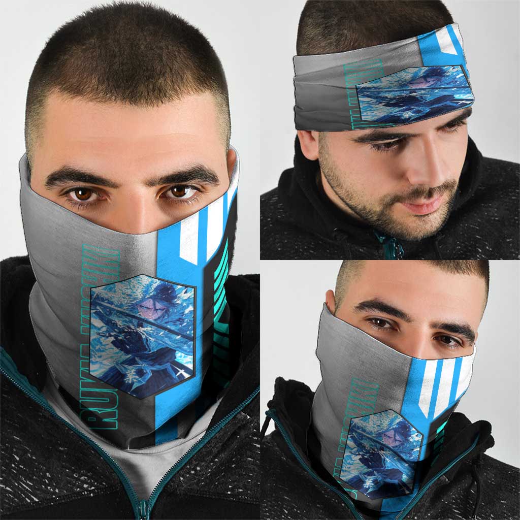 Rukia Kuchiki from Bleach Neck Gaiter with Sword and Ice Powers Pose Design - The Mazicc