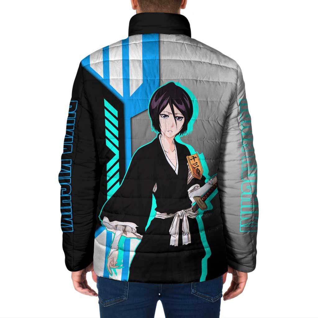 Rukia Kuchiki from Bleach Padded Jacket with Sword and Ice Powers Pose Design - The Mazicc