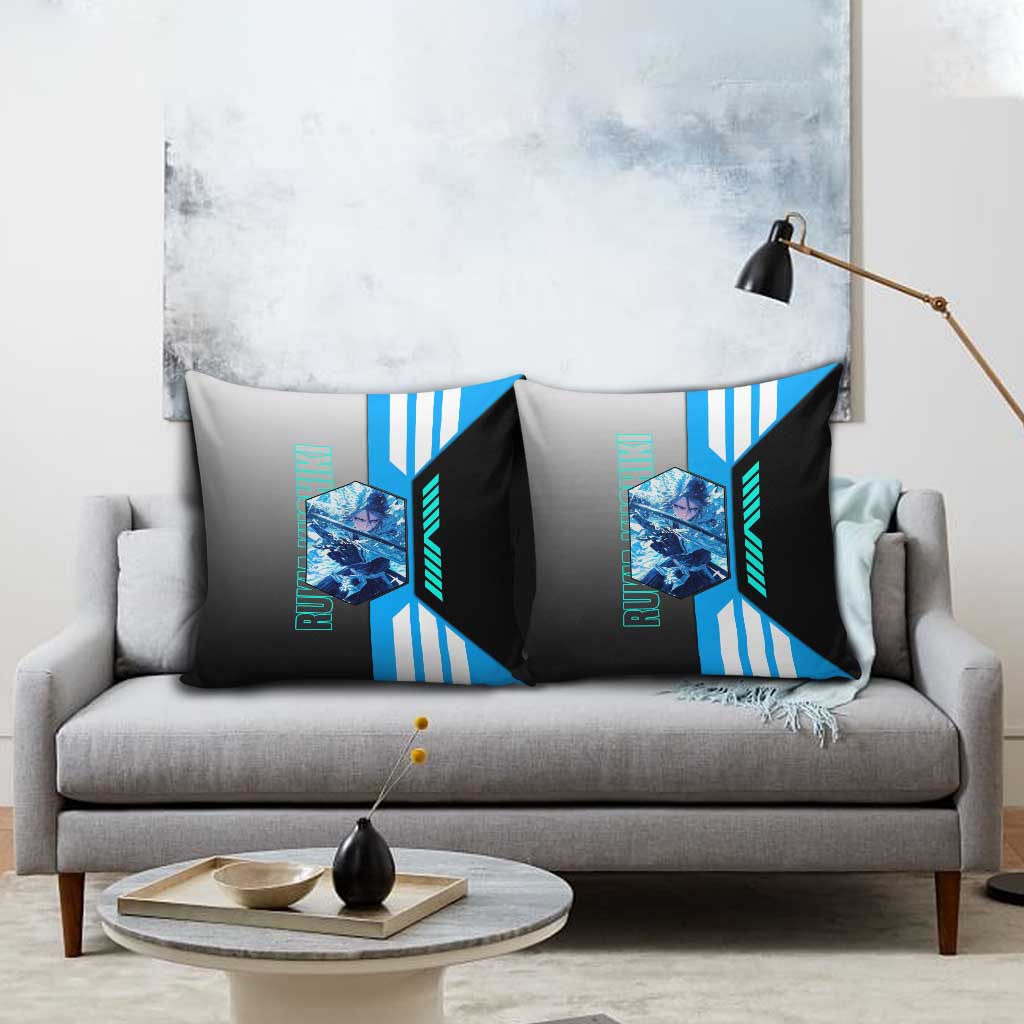 Rukia Kuchiki from Bleach Pillow Cover with Sword and Ice Powers Pose Design - The Mazicc