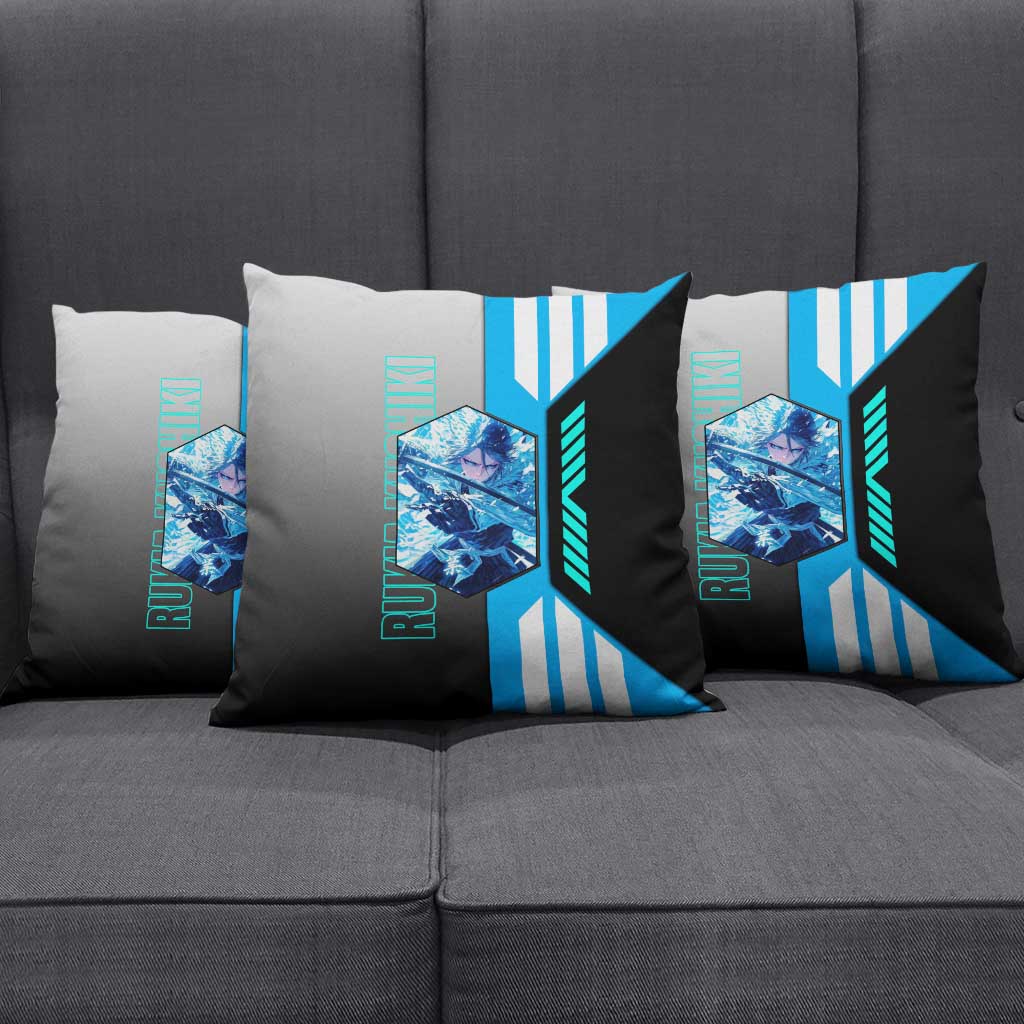 Rukia Kuchiki from Bleach Pillow Cover with Sword and Ice Powers Pose Design - The Mazicc