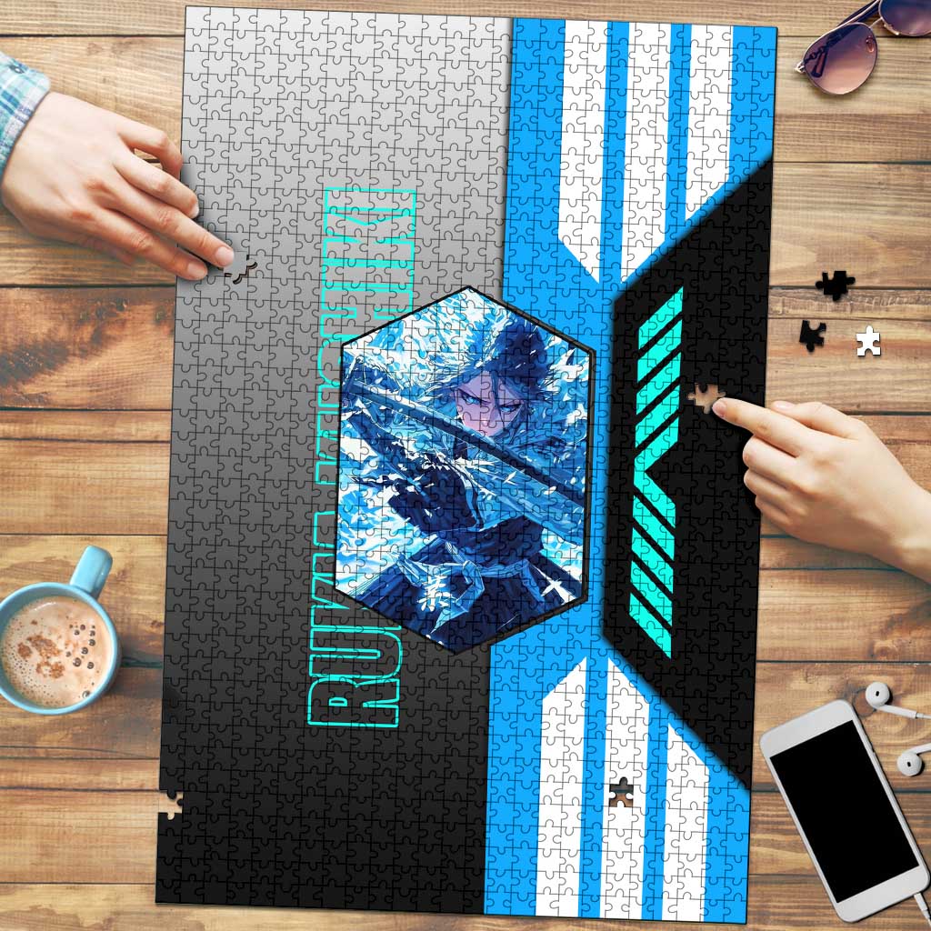 Rukia Kuchiki from Bleach Puzzle with Sword and Ice Powers Pose Design - The Mazicc