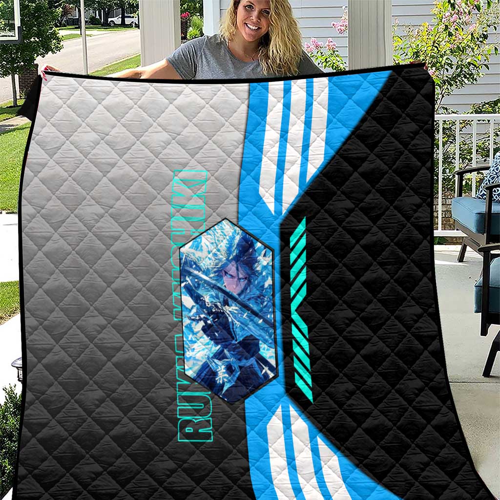Rukia Kuchiki from Bleach Quilt with Sword and Ice Powers Pose Design - The Mazicc