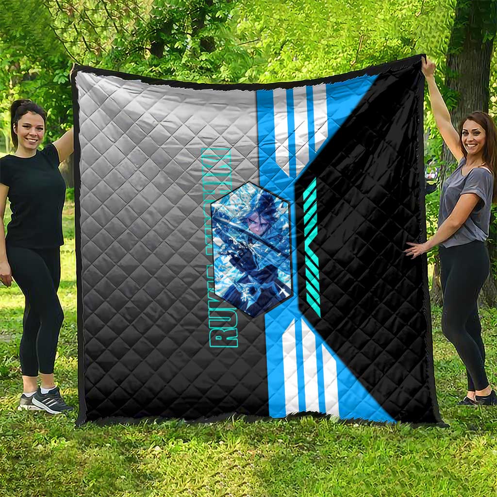 Rukia Kuchiki from Bleach Quilt with Sword and Ice Powers Pose Design - The Mazicc