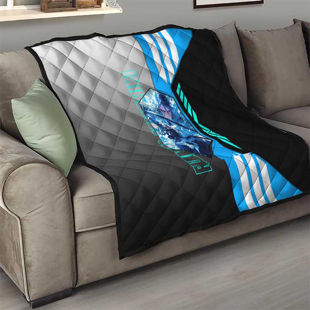Rukia Kuchiki from Bleach Quilt with Sword and Ice Powers Pose Design - The Mazicc