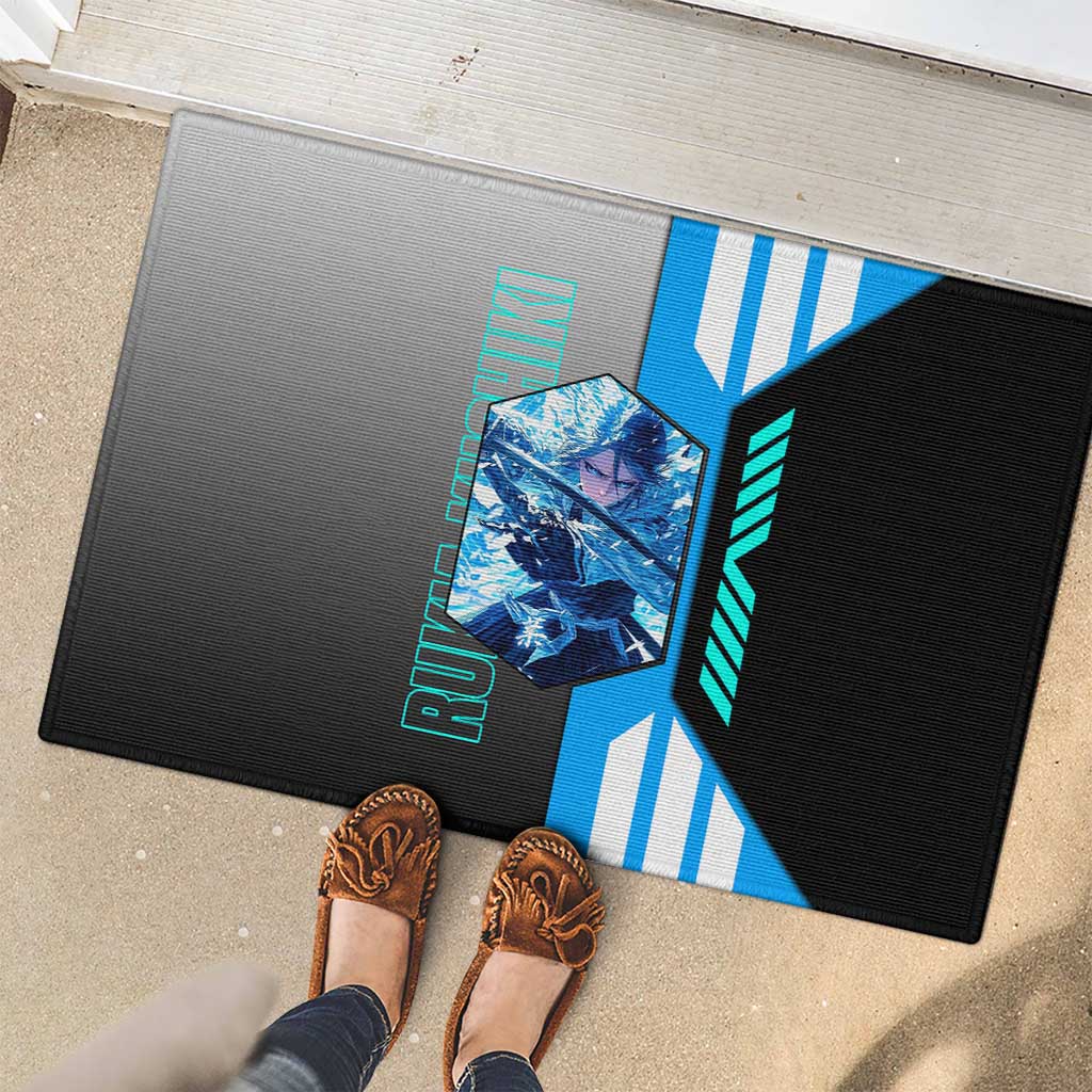 Rukia Kuchiki from Bleach Rubber Doormat with Sword and Ice Powers Pose Design - The Mazicc