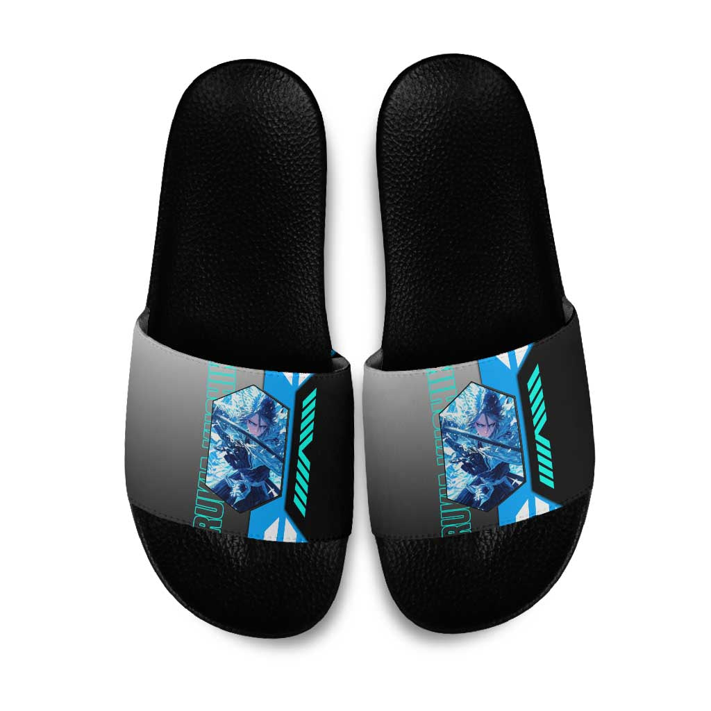 Rukia Kuchiki from Bleach Slide Sandals with Sword and Ice Powers Pose Design - The Mazicc