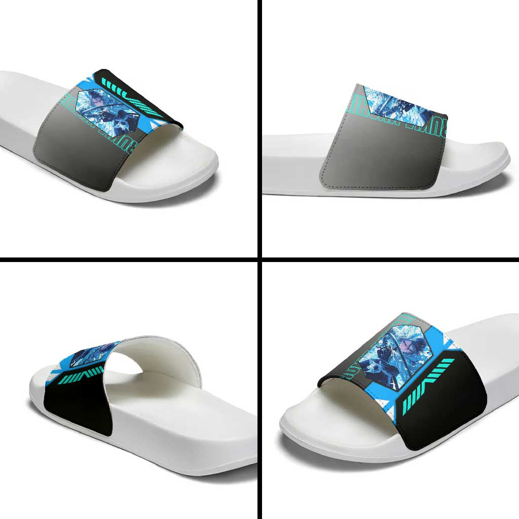 Rukia Kuchiki from Bleach Slide Sandals with Sword and Ice Powers Pose Design - The Mazicc