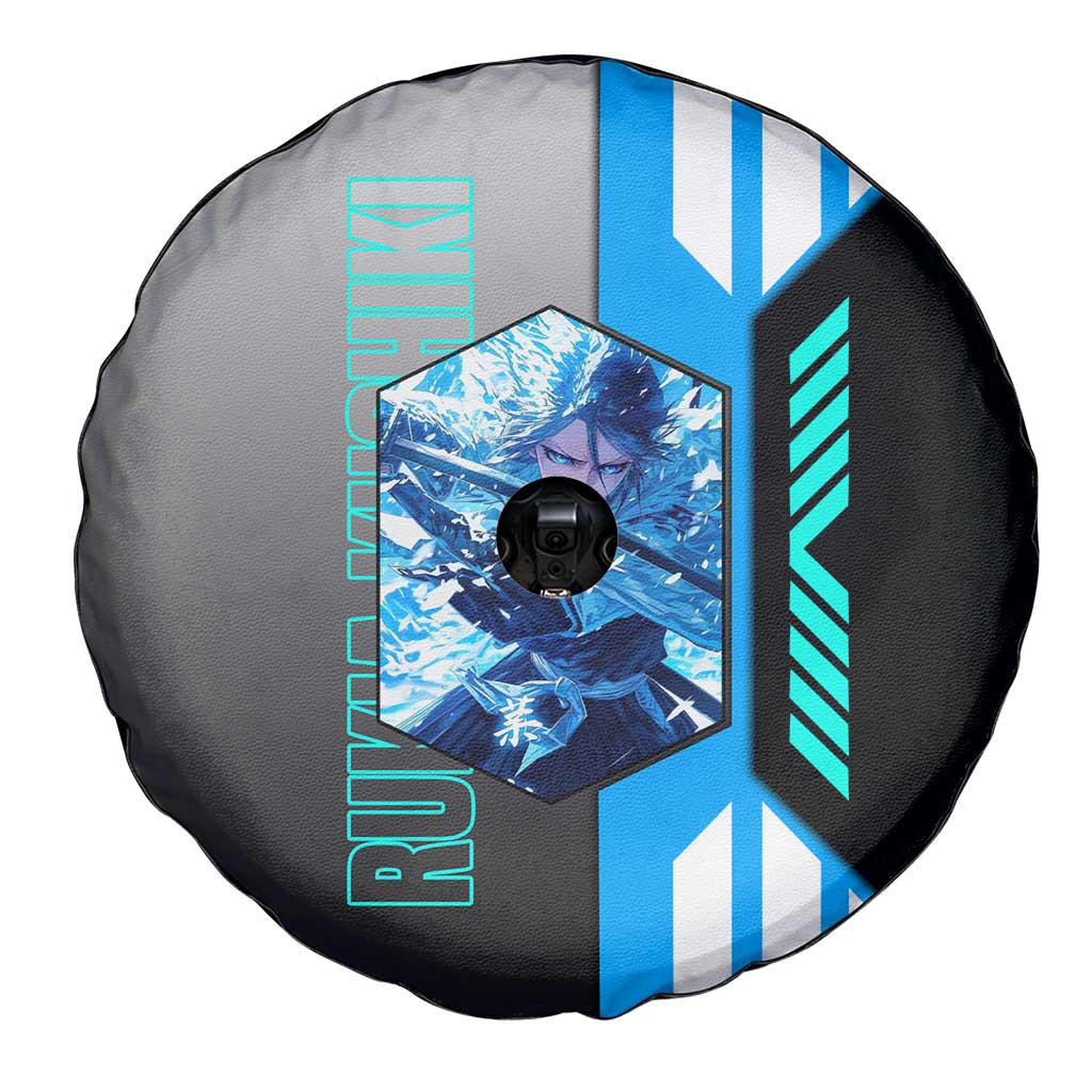 Rukia Kuchiki from Bleach Spare Tire Cover with Sword and Ice Powers Pose Design - The Mazicc