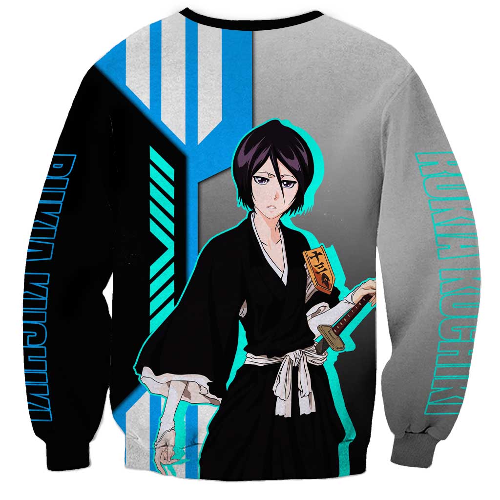 Rukia Kuchiki from Bleach Sweatshirt with Sword and Ice Powers Pose Design - The Mazicc