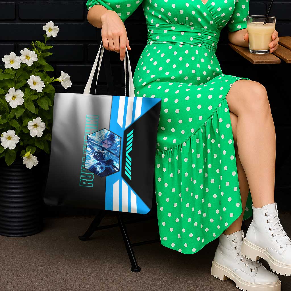 Rukia Kuchiki from Bleach Tote Bag with Sword and Ice Powers Pose Design - The Mazicc