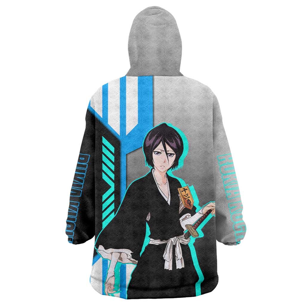 Rukia Kuchiki from Bleach Wearable Blanket Hoodie with Sword and Ice Powers Pose Design - The Mazicc