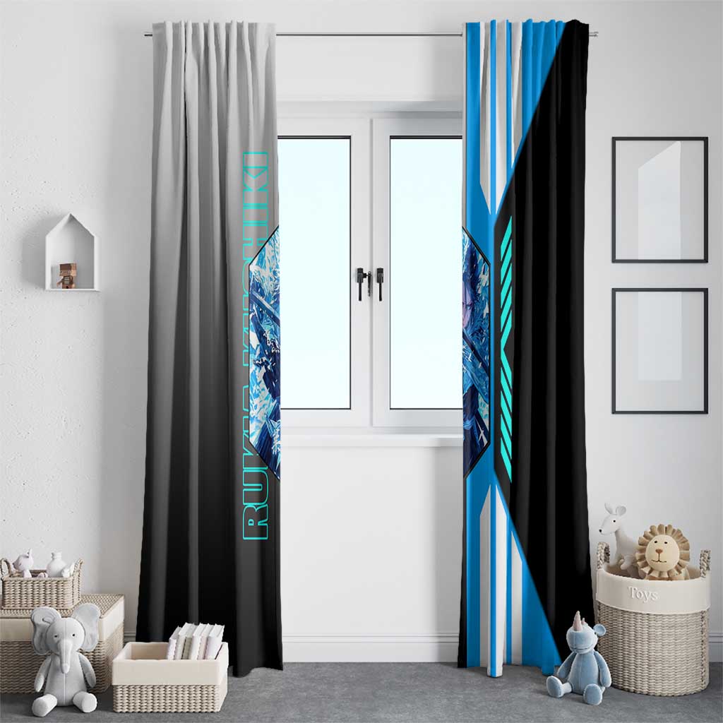Rukia Kuchiki from Bleach Window Curtain with Sword and Ice Powers Pose Design - The Mazicc
