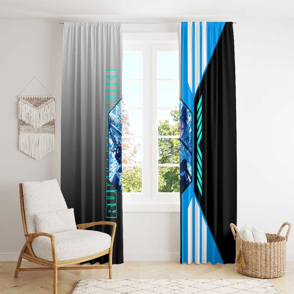Rukia Kuchiki from Bleach Window Curtain with Sword and Ice Powers Pose Design - The Mazicc