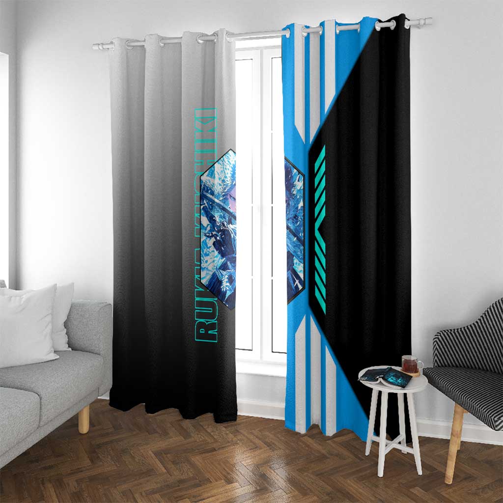Rukia Kuchiki from Bleach Window Curtain with Sword and Ice Powers Pose Design - The Mazicc