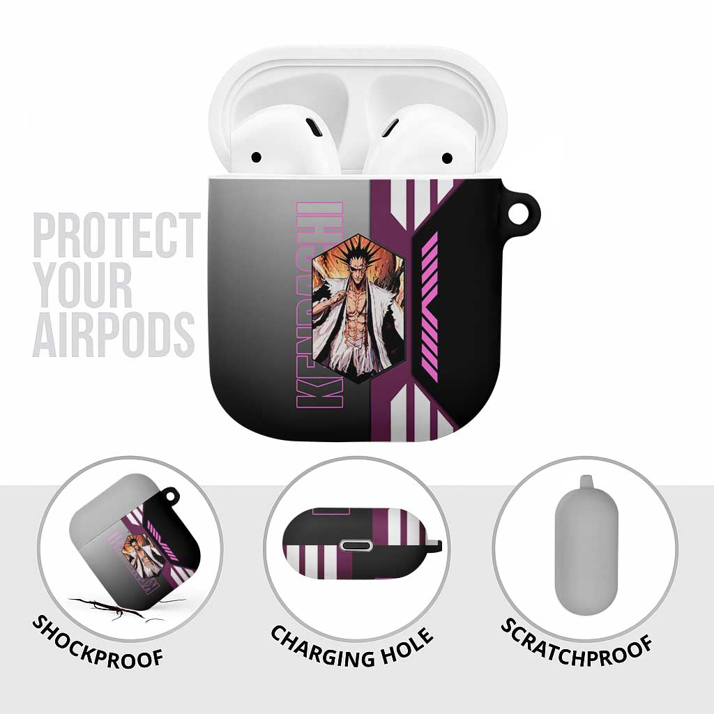 Kenpachi Zaraki from Bleach AirPods Case with Sword and Battle Ready Pose Design - The Mazicc