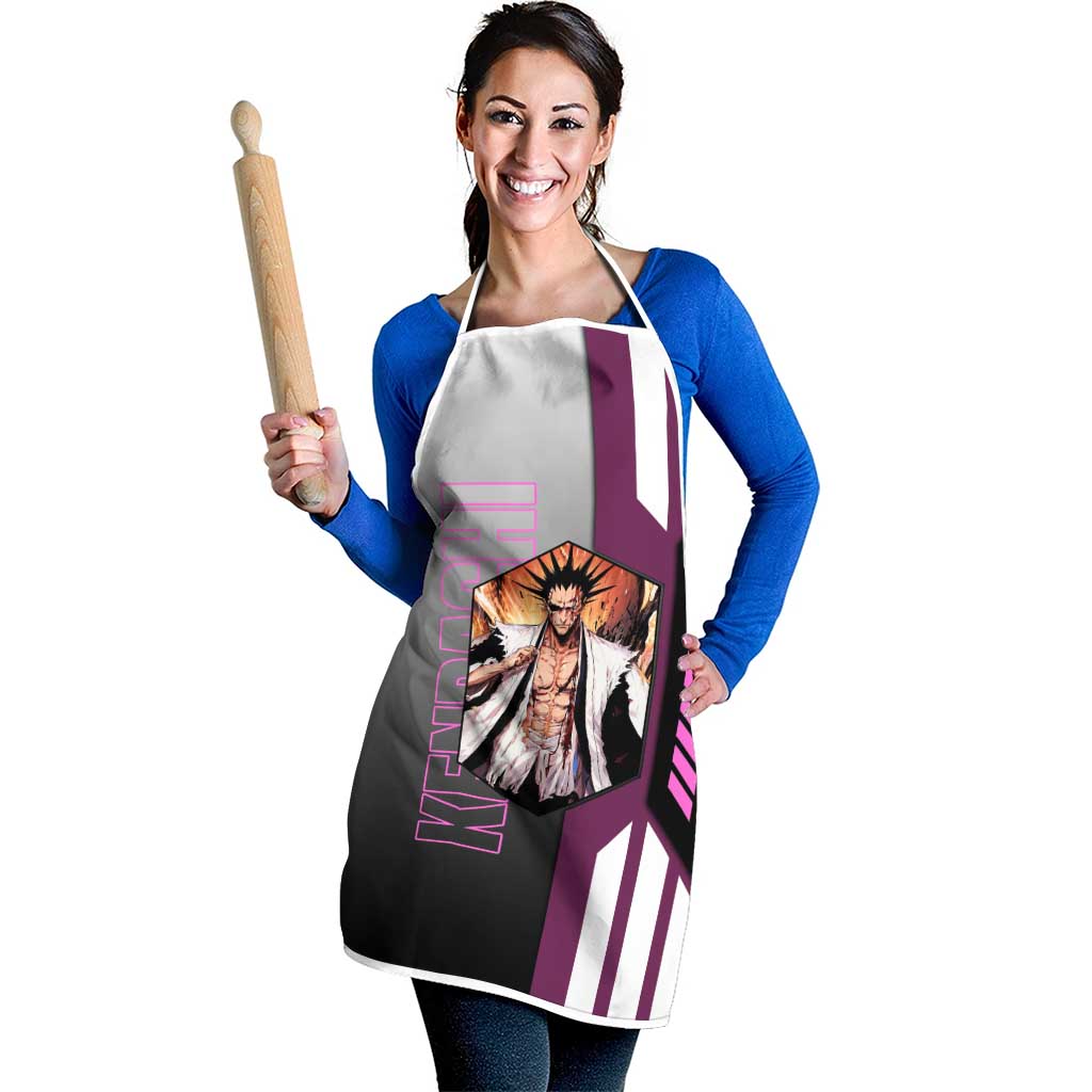 Kenpachi Zaraki from Bleach Apron with Sword and Battle Ready Pose Design - The Mazicc