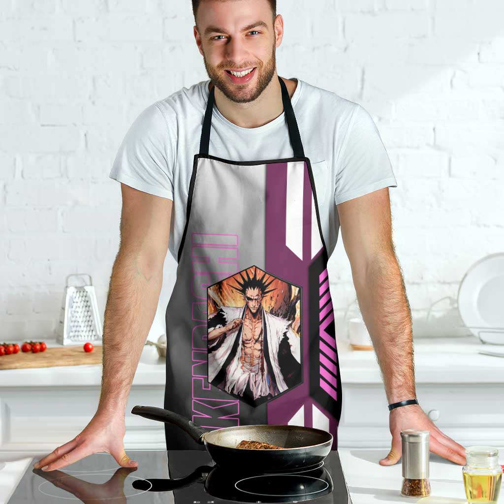 Kenpachi Zaraki from Bleach Apron with Sword and Battle Ready Pose Design - The Mazicc