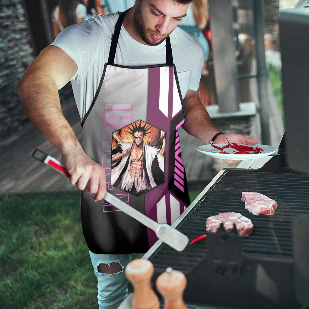 Kenpachi Zaraki from Bleach Apron with Sword and Battle Ready Pose Design - The Mazicc
