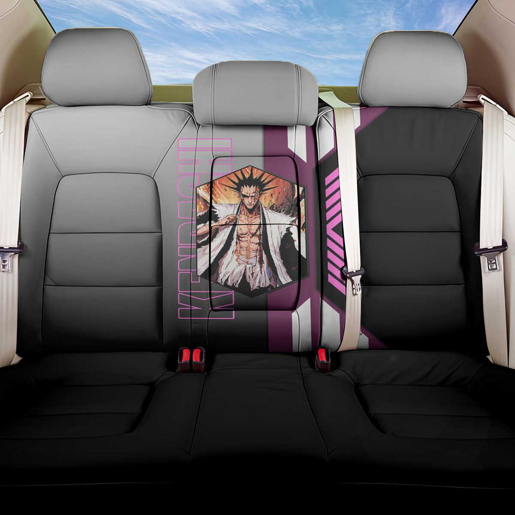 Kenpachi Zaraki from Bleach Back Car Seat Cover with Sword and Battle Ready Pose Design - The Mazicc