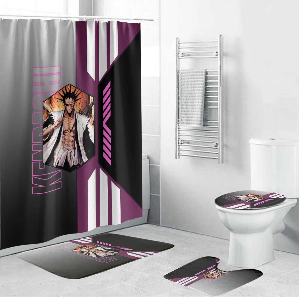 Kenpachi Zaraki from Bleach Bathroom Set with Sword and Battle Ready Pose Design - The Mazicc