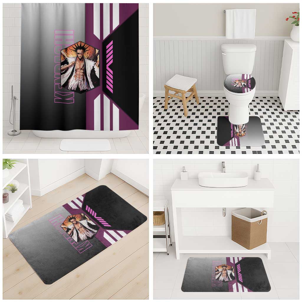 Kenpachi Zaraki from Bleach Bathroom Set with Sword and Battle Ready Pose Design - The Mazicc
