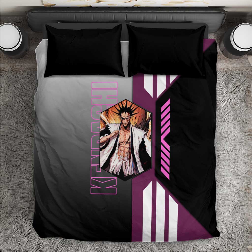 Kenpachi Zaraki from Bleach Bedding Set with Sword and Battle Ready Pose Design - The Mazicc