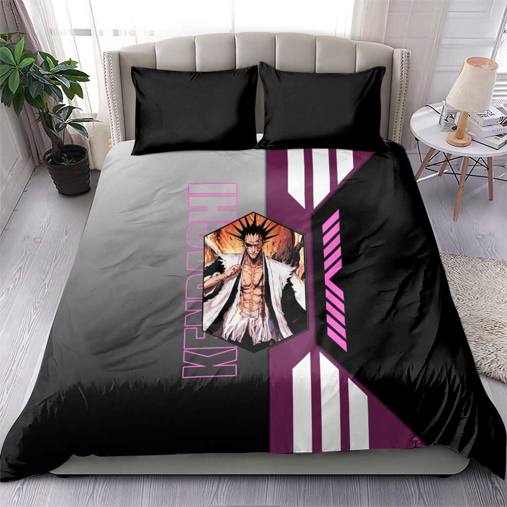 Kenpachi Zaraki from Bleach Bedding Set with Sword and Battle Ready Pose Design - The Mazicc