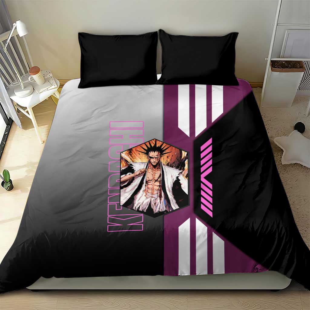 Kenpachi Zaraki from Bleach Bedding Set with Sword and Battle Ready Pose Design - The Mazicc