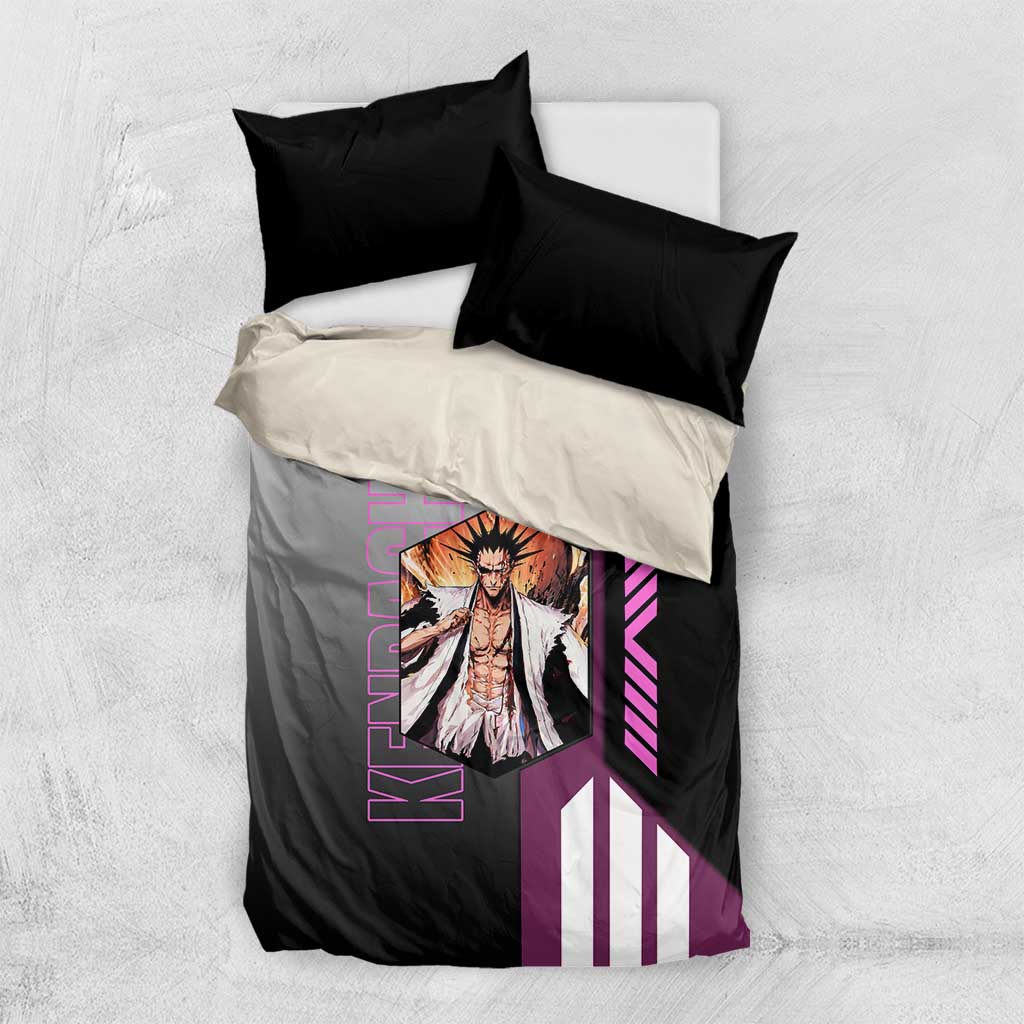 Kenpachi Zaraki from Bleach Bedding Set with Sword and Battle Ready Pose Design - The Mazicc