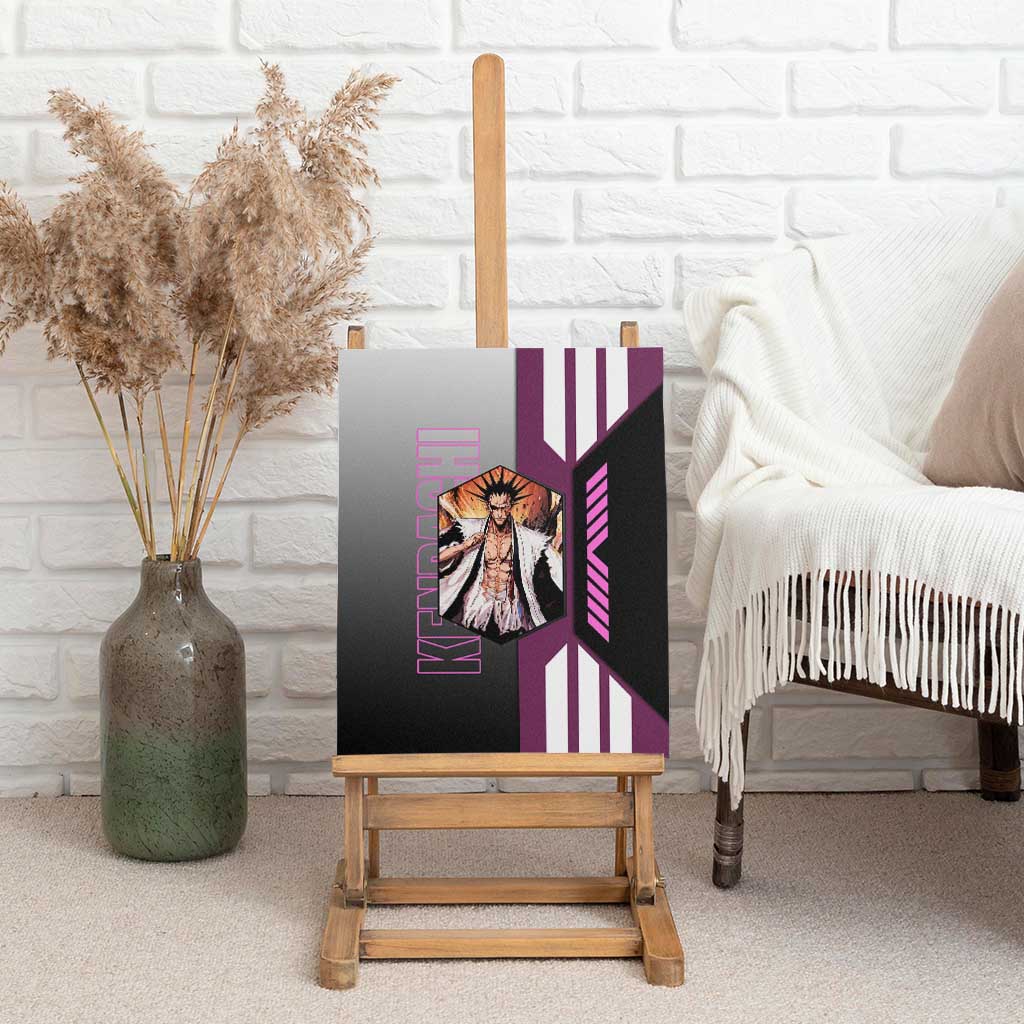 Kenpachi Zaraki from Bleach Canvas Wall Art with Sword and Battle Ready Pose Design - The Mazicc