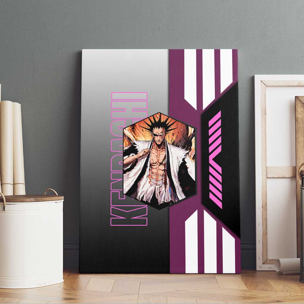 Kenpachi Zaraki from Bleach Canvas Wall Art with Sword and Battle Ready Pose Design - The Mazicc