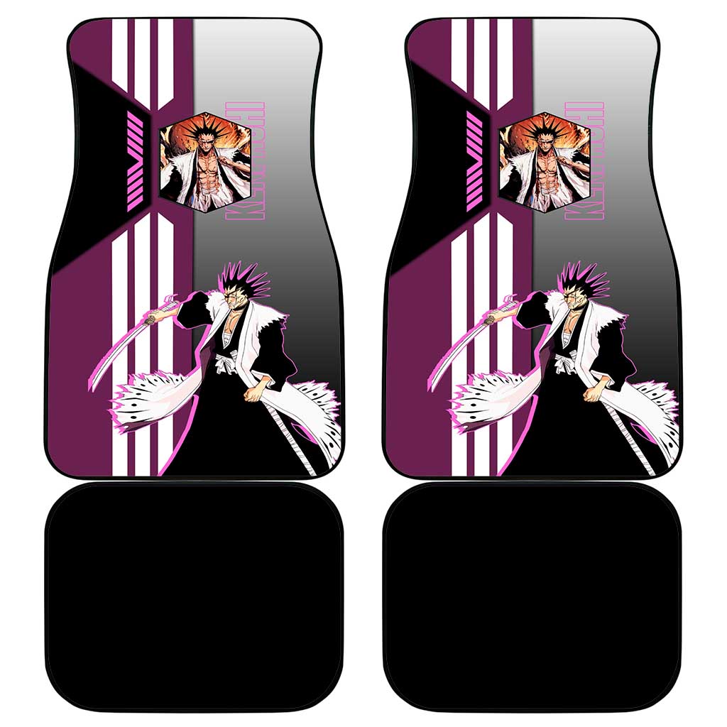 Kenpachi Zaraki from Bleach Car Mats with Sword and Battle Ready Pose Design - The Mazicc