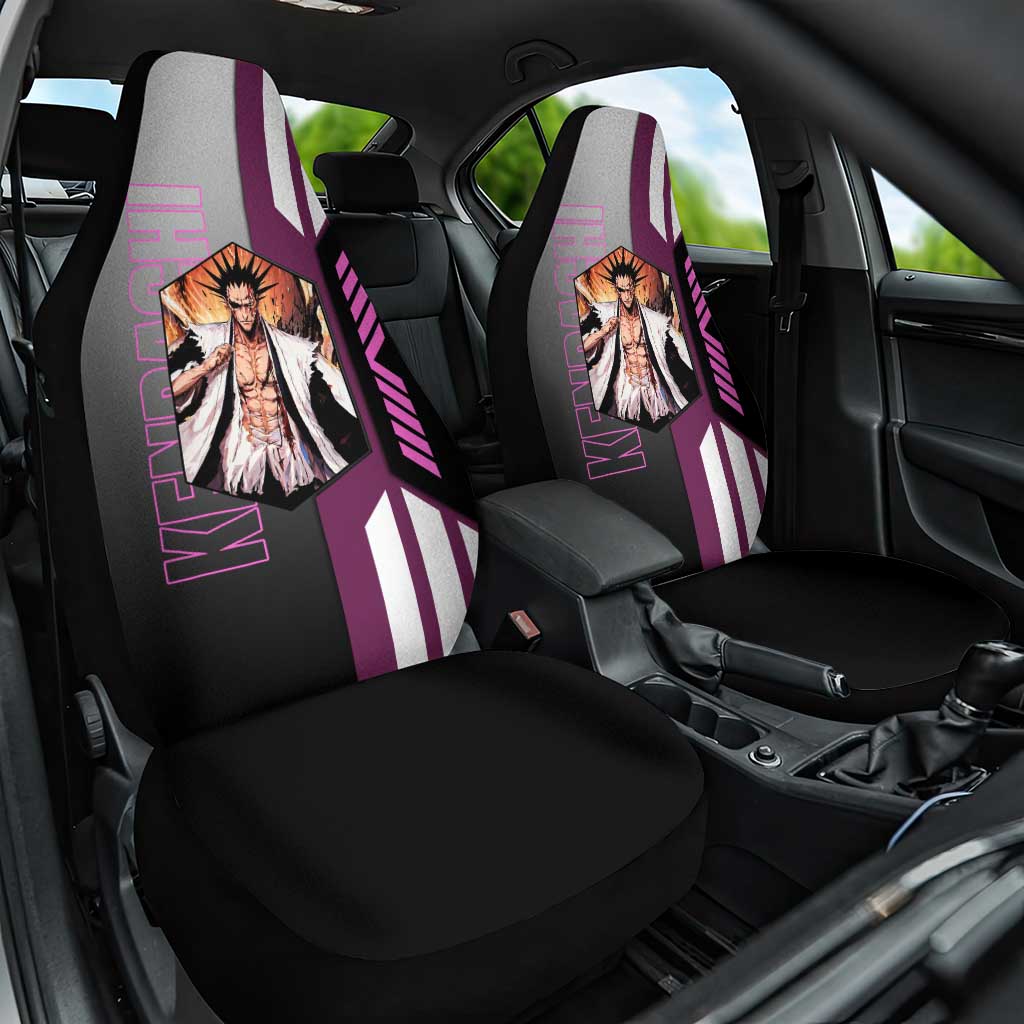 Kenpachi Zaraki from Bleach Car Seat Cover with Sword and Battle Ready Pose Design - The Mazicc