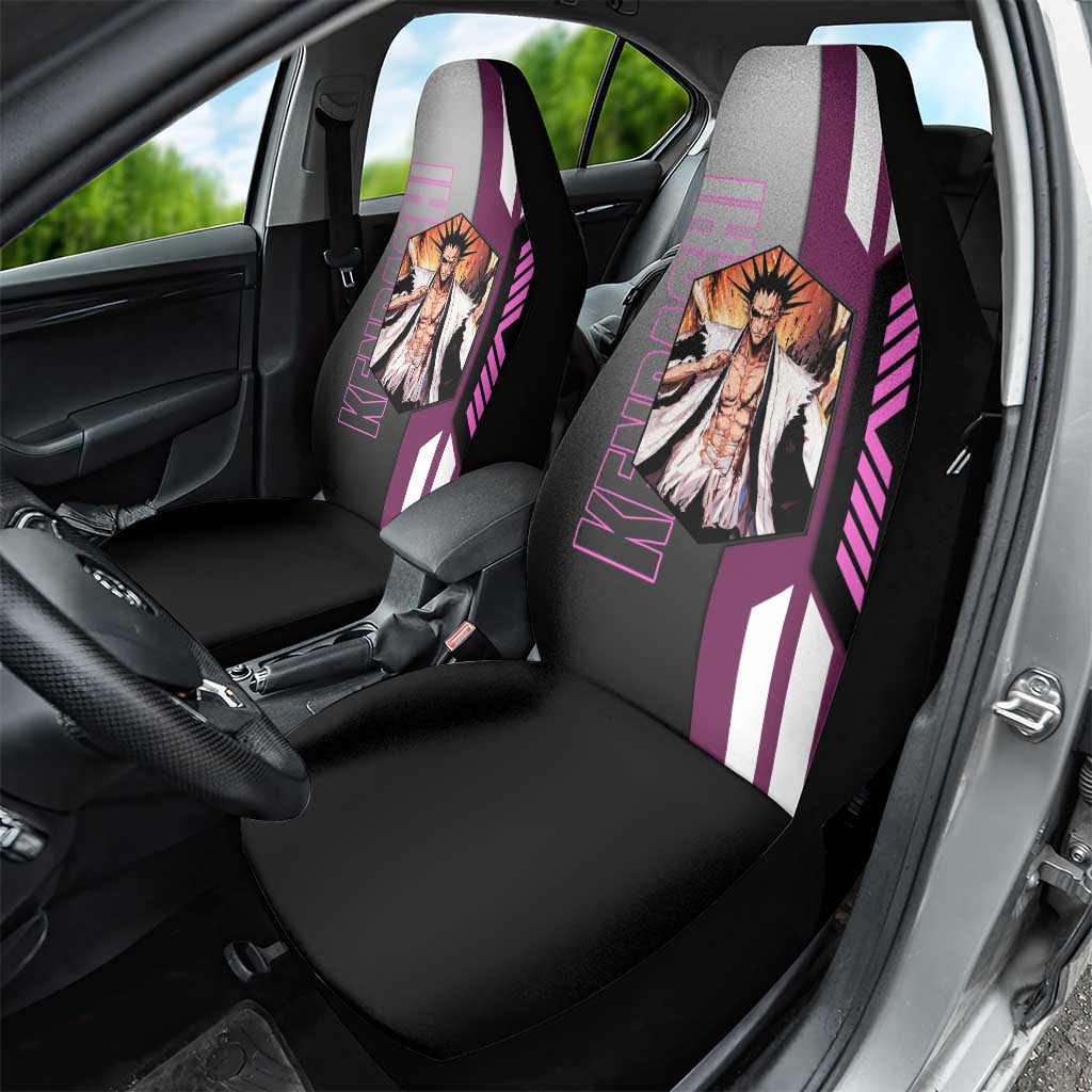 Kenpachi Zaraki from Bleach Car Seat Cover with Sword and Battle Ready Pose Design - The Mazicc