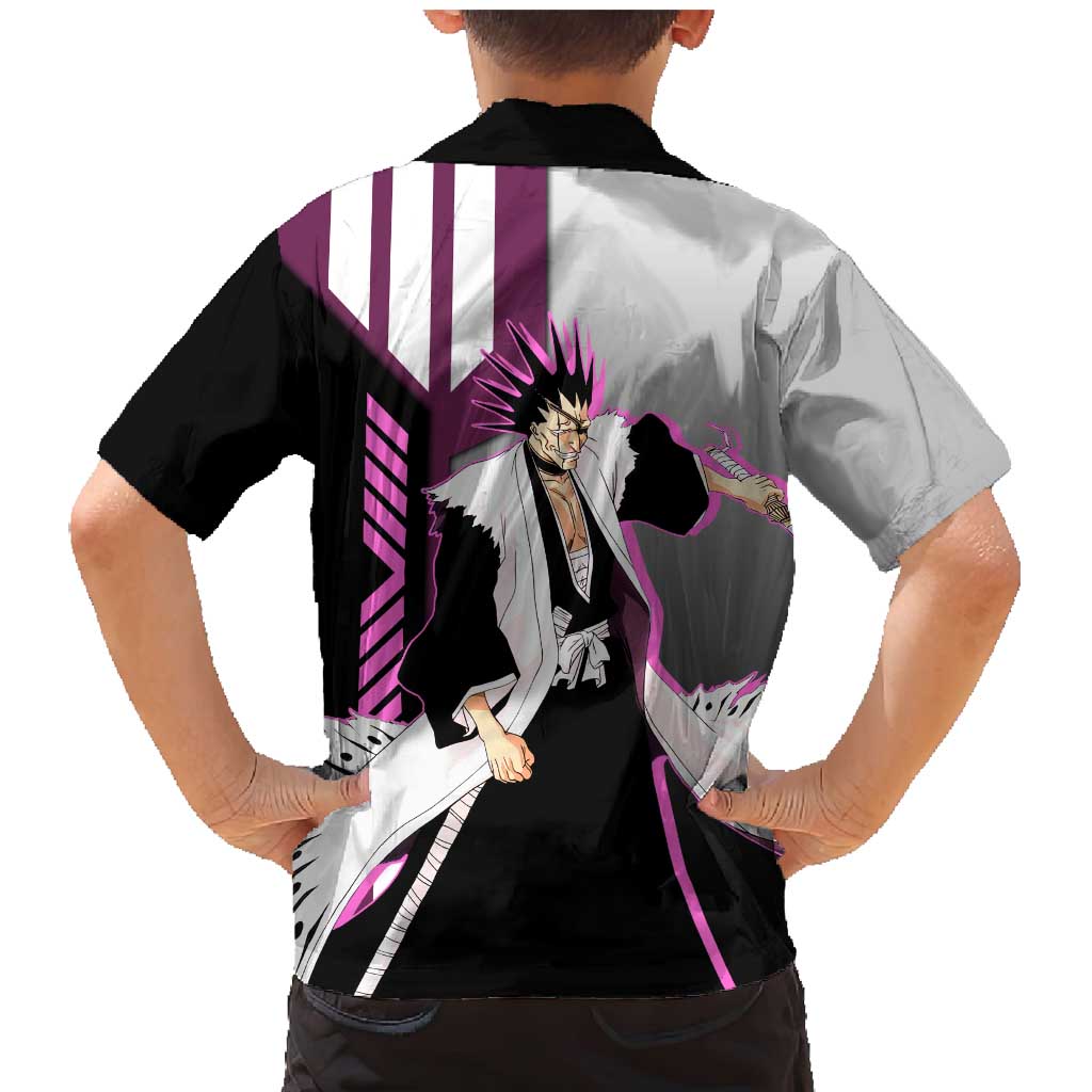 Kenpachi Zaraki from Bleach Family Matching Mermaid Dress and Hawaiian Shirt with Sword and Battle Ready Pose Design - The Mazicc