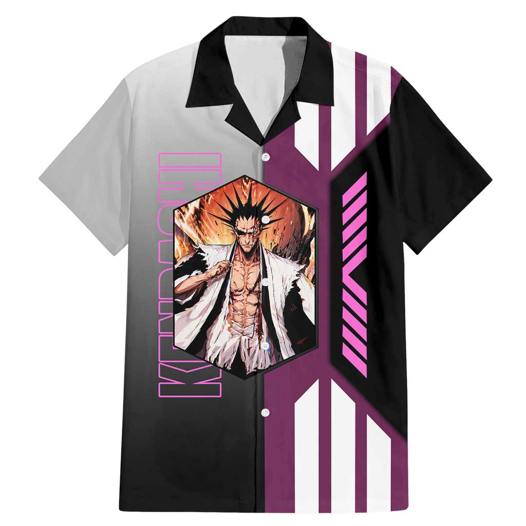 Kenpachi Zaraki from Bleach Family Matching Mermaid Dress and Hawaiian Shirt with Sword and Battle Ready Pose Design - The Mazicc
